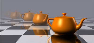 A 3d rendering of the Utah teapot.